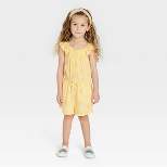 Toddler Girls' Sun Ruffle Sleeve Romper - Cat & Jack™ Yellow 12M