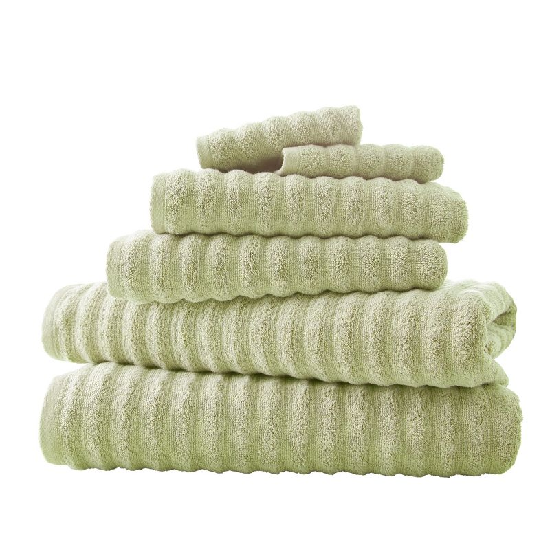 Modern Threads 6 Piece Luxury Wavy Towel Set., 1 of 3