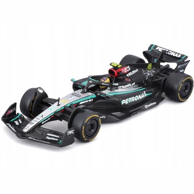 Mercedes-AMG F1 W15 E Performance #44 "Petronas" F1 World Championship (2024) w/Figure & Case 1/43 Diecast Model Car by Bburago