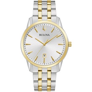 Bulova Men's Quartz Dress Classic Sutton Watch, Two-Tone Stainless Steel Bracelet, Silver-White Dial,  3 Hand, Calendar, Slim Movement - 1 of 4