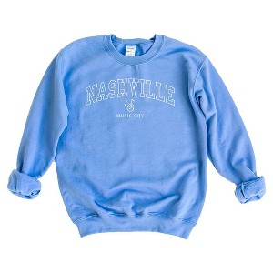Simply Sage Market Women's Graphic Sweatshirt Nashville Music City Curved - 1 of 2