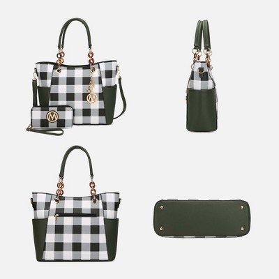 MKF Collection Tote Bag Women’s Checker Vegan Leather Set with Wallet, Bonita | MKF Collection by Mia K – Pink — фото 6