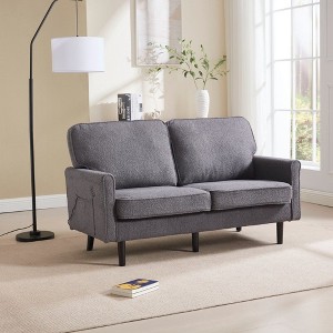 NicBex Mid Century Modern Sofa Bed, Loveseat Sofa with USB & Removable Pillow Cover for Bedroom,Living Room - 1 of 4