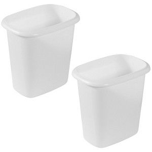Rubbermaid 6 Quart 1.5 Gallon Traditionally Shaped Heavy Duty Lightweight Bedroom, Bathroom, and Office Wastebasket Trash Can (2 Pack) - 1 of 4