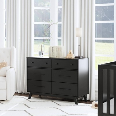 Ebony Mid-Century Modern 6-Drawer Nursery Dresser