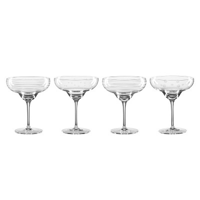 Oneida 4pc 10oz Mingle Etched Margarita Cocktail Glass Set : Target