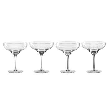 Viski Raye Angled Stemmed Margarita Glasses Set Of 2 - Premium Crystal  Clear Margarita Cocktail Glasses Drink Gift Set - 12oz : Target