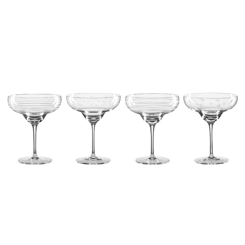 Oneida 4pc 10oz Mingle Etched Margarita Cocktail Glass Set, 1 of 4