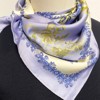 Wrapables Satin Neckerchief Square Scarf 26.5 x 26.5 Inches, Purple Peonies - 4 of 4