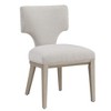 Royal Hampton 21 Inch Side Dining Chair Set of 2, Curved Backrest, Champagne Linen - 3 of 4