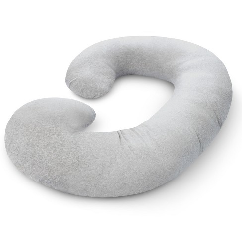 PharMeDoc Pregnancy Pillows C-Shape Full Body Maternity Pillow ( Light Grey  Jersey Cover)