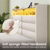 Greenstell Bed Frame with 4 Storage Drawers  ,Upholstered  Storage Headboard & Charging Station and  LED Light & Storage Drawers - 2 of 4