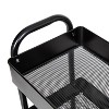 Honey-Can-Do 3 Tier Rolling Cart with Accessories: Black Steel Utility Storage, Fade-Resistant, Universal Placement - 3 of 4
