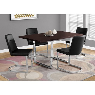 NicBex 60" Rectangular Dining Table with Chrome Metal Legs Modern Contemporary Dining Kitchen Table for Kitchen, Dining Room