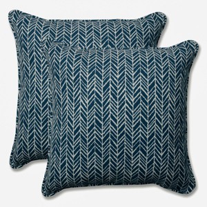 Outdoor/Indoor Herringbone Throw Pillow Set of 2 - Pillow Perfect® - 1 of 4