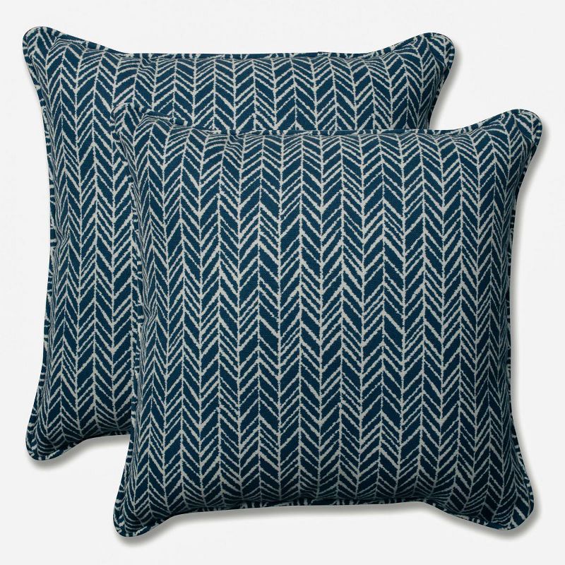 Outdoor/Indoor Herringbone Throw Pillow Set of 2 - Pillow Perfect&#174;, 1 of 8