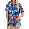 Nlife Women's Hawaiian Tropical Beach Blouses Floral Print Button Up Tee Shirts Summer Casual Tops - 2 of 4