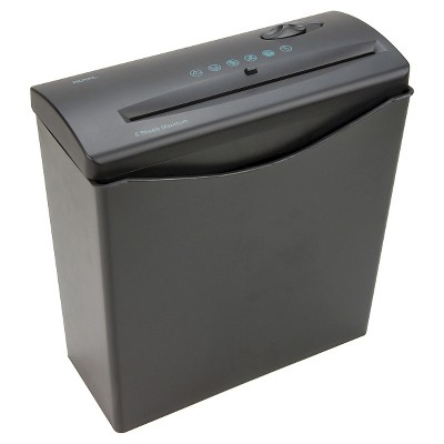 Royal Paper Shredder with Wastebasket, 6ppm, 6 sheet Strip-cut - Black
