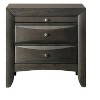 1Pc Contemporary 2 Drawer Nightstand End Table Jewelry Tray Gray Finish Solid Wood Wooden Bedroom Furniture - 2 of 4