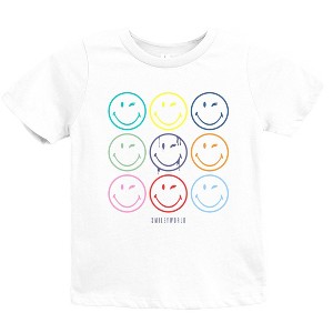 The Juniper Shop SmileyWorld Wink Rainbow Swirl Youth Short Sleeve Tee - 1 of 4