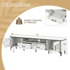 Costway 71" TV Stand for TVs up to 80" with Open Compartment Side Cabinets & Drawers Beige/White - 3 of 4