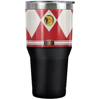 Power Rangers Red Ranger Emblem Steel Tumbler 30oz Coffee Travel Mug