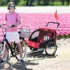 Aosom Elite Three-Wheel Bike Trailer for Kids Bicycle Cart for Two Children with 2 Security Harnesses & Storage, Red - 2 of 4