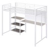 ALEXOUN Loft Heavy Duty Metal Bed with Desk and Storage Shelves,with Whiteboard and 3-Tier Storage Shelf,for Kids,Teens for Apartments - 4 of 4
