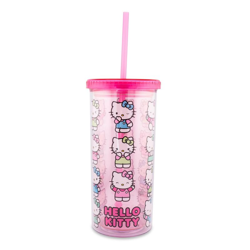 Silver Buffalo Sanrio Hello Kitty Expressions Carnival Cup With Lid and Straw | Holds 20 Ounces, 1 of 10