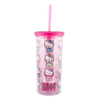 Silver Buffalo Sanrio Hello Kitty Expressions Carnival Cup With Lid and Straw | Holds 20 Ounces