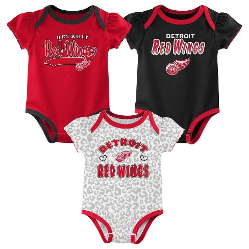 Nhl Detroit Red Wings Infant Boys' 3pk Bodysuit : Target