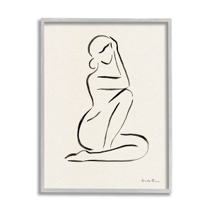 Stupell Industries Minimal Nude Woman Framed Giclee Art, Gray, 11" x 14" - 1 of 4