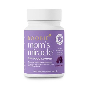 Boobie Bears Lactation Gummies, Lactation Supplement for Increased Breast Milk, Breastfeeding Vegan Supplements - 60ct - 1 of 4