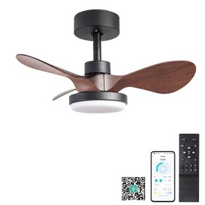 YUHAO Smart 6-speed Modern and Contemporary Ceiling Fan with Light,3 ABS Blades ,Works with Alexa and Google Assistant - 1 of 4