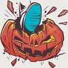 Junior's Design By Humans Halloween smashed pumpkin By BlackBerry55 T-Shirt - 2 of 2