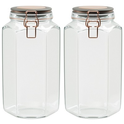 Adler Black and Copper Glass Hermetic Canister Set, 42 Ounces