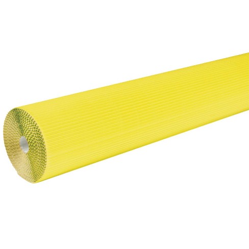 48 Inches x 25 Feet Canary Corobuff Solid Color Corrugated Paper Roll 
