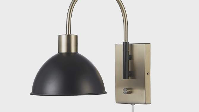 Ivy 1-Light Matte Brass Plug-In or Hardwire Wall Sconce with Matte Black Accents - Globe Electric, 2 of 6, play video