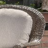 FIONECA Outdoor Swivel Club Chairs Set of 2, All-Weather Acacia Wood Frame with Cushions, 360¡ã Swivel Patio Chairs - 4 of 4