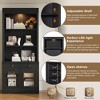 83.4" Tall Bookshelf with LED Lighting, Modern Bookcase with Open Shelves and Storage for Living Room, Home Office, White/Black - ModernLuxe - 4 of 4