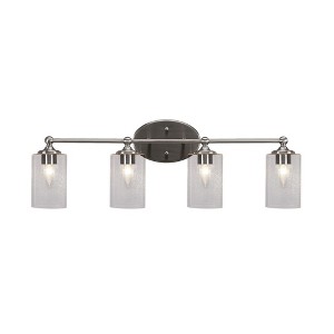 Toltec Lighting Capri 4 - Light Vanity in  Brushed Nickel with 4" Clear Bubble Shade - 1 of 2