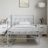 vidaXL White Metal Twin XL Bed Frame with Headboard, Heavy-Duty, Under-Bed Storage, No Mattress - 3 of 4
