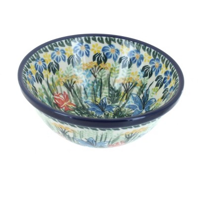 Blue Rose Polish Pottery Day Lily Bouquet Small Bowl