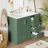Whisen 36" Bathroom Storage Cabinet Bathroom Vanity with Resin Sink and Two Soft Close Doors and Four Drawers - 2 of 4