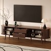 ChicFurnit TV Stands and Consoles Entertainment Center with Storage Cabinets TV Stand Media Console for Living Room, Brown, 70.8"*15.7"*17.9" - 2 of 4