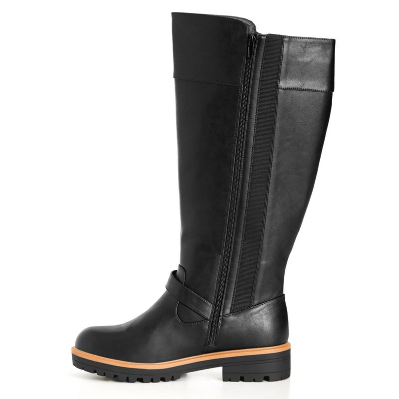 Women's WIDE FIT Myla Tall Boot - black | EVANS, 3 of 4