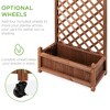 Best Choice Products Set of 2 48in Wood Planter Box & Diamond Lattice Trellis, w/ Drainage, Optional Wheels - Walnut - image 4 of 4