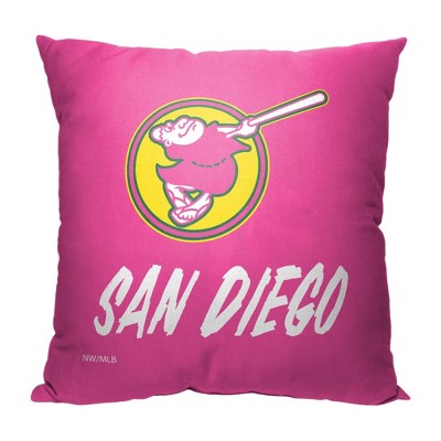 San Diego Padres Pink Polyester Square Throw Pillow