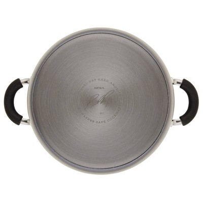 Rachael Ray Cook + Create 10pc Hard Anodized Nonstick Cookware Set with Black Handles: Nonstick Cooking Set, Silicone Handles - Thumbnail 5