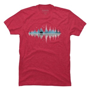 Men's Design By Humans The Sounds Of Nature - Music Sound Wave By NomAdartStudio T-Shirt - 1 of 4
